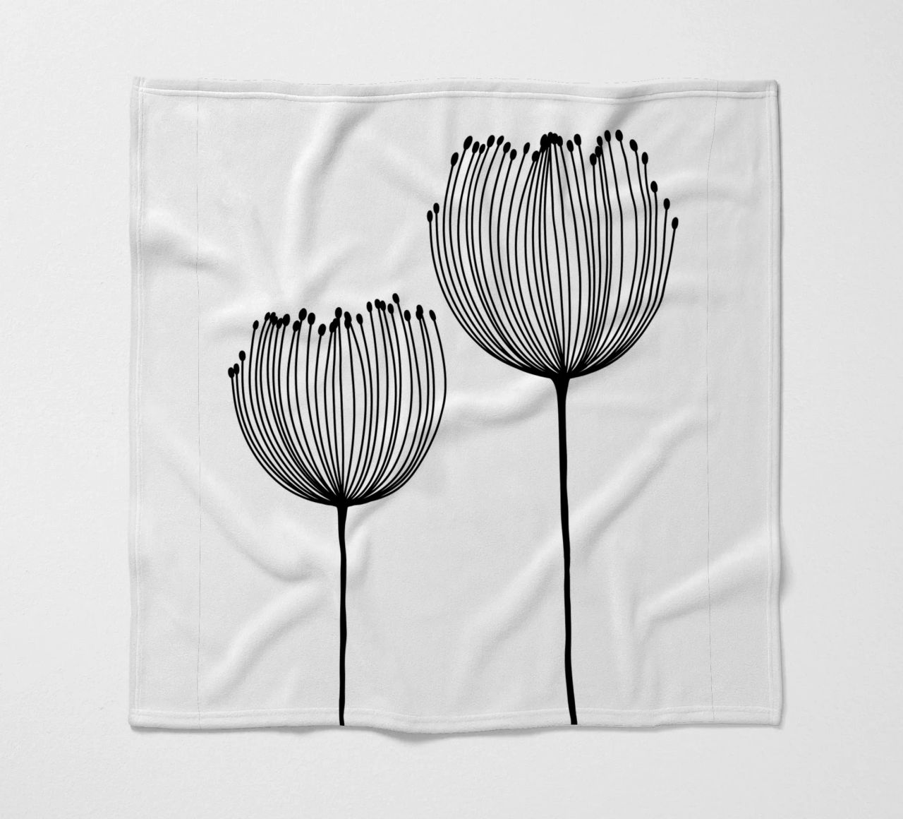 Zwei Wildblumen - Linienzeichnung Line Art coperta in pile da BAINAI