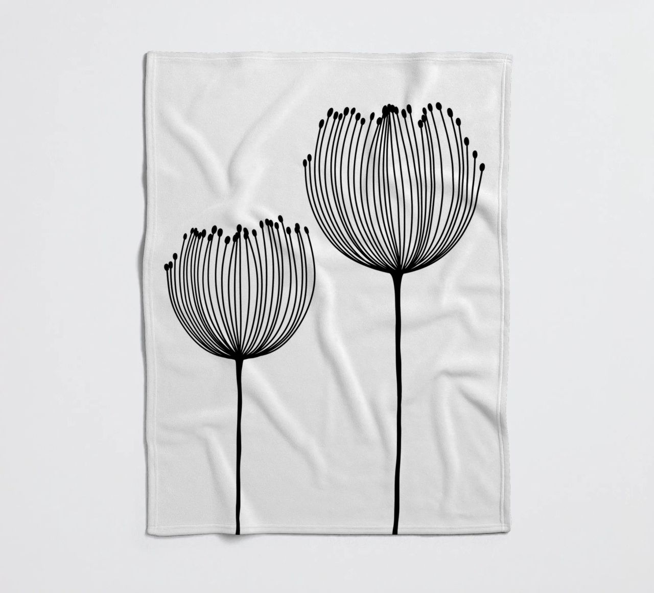 Zwei Wildblumen - Linienzeichnung Line Art coperta in pile da BAINAI