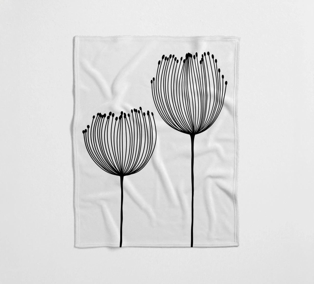 Zwei Wildblumen - Linienzeichnung Line Art coperta in pile da BAINAI