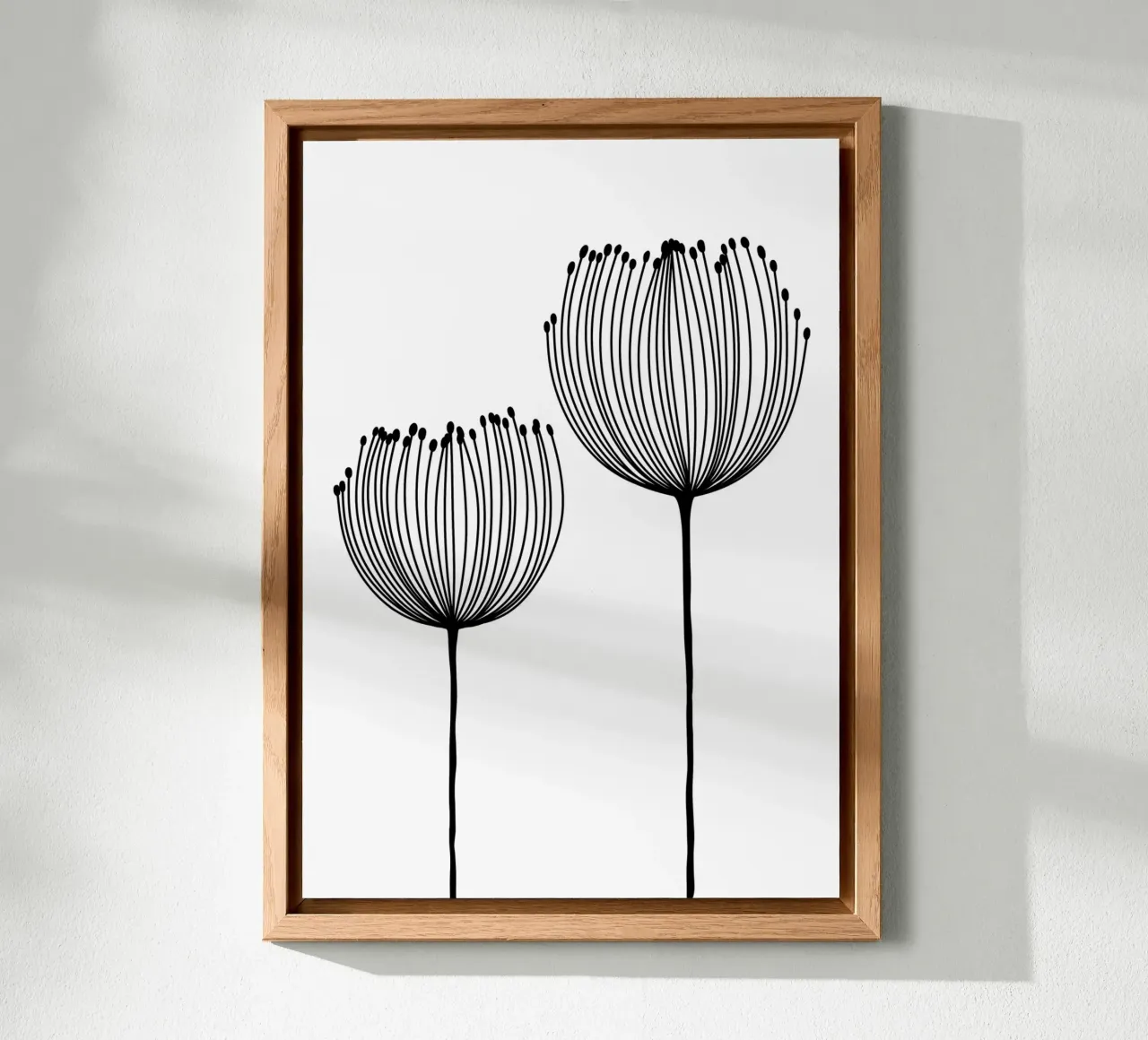 Zwei Wildblumen - Linienzeichnung Line Art alu dibond de BAINAI