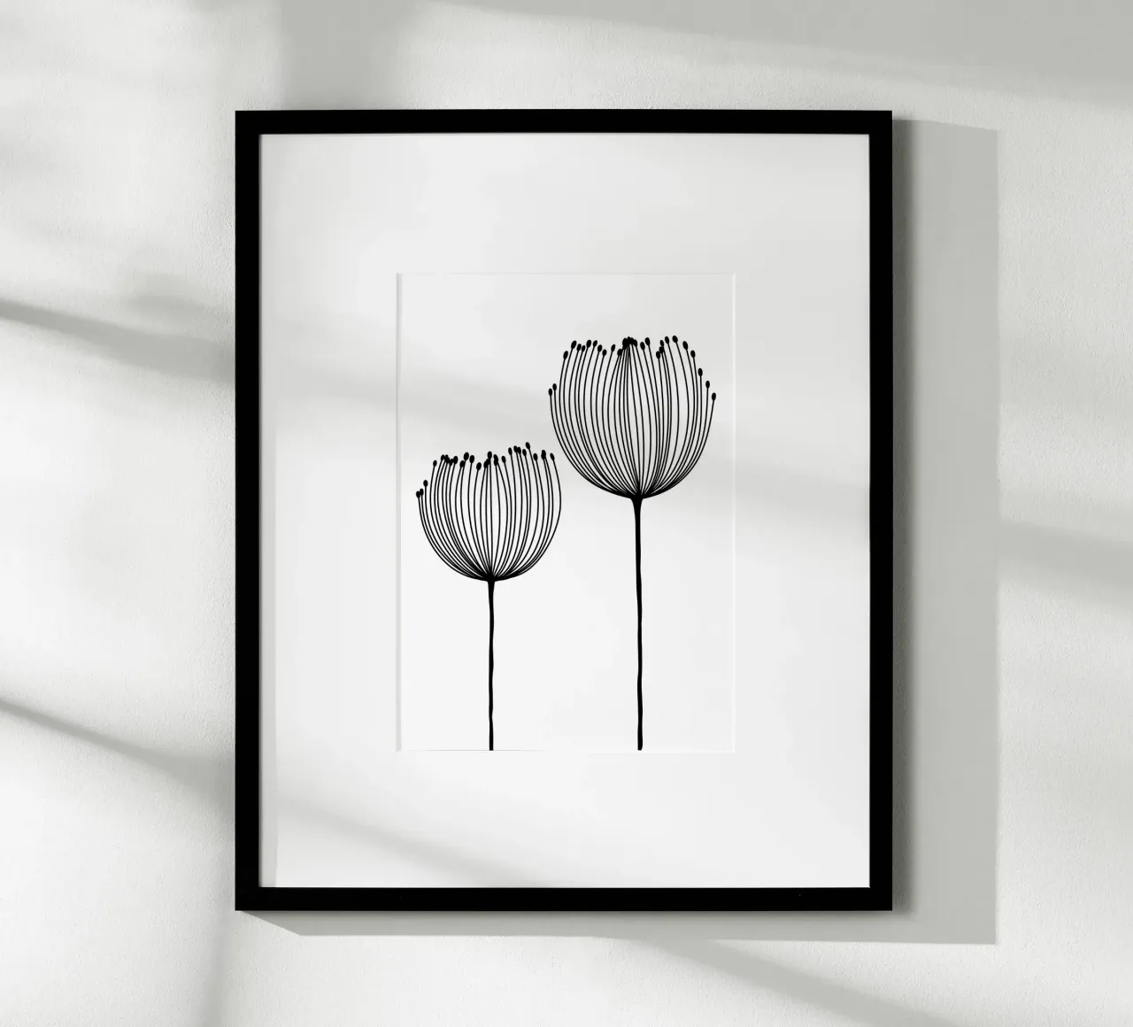 Zwei Wildblumen - Linienzeichnung Line Art poster da BAINAI