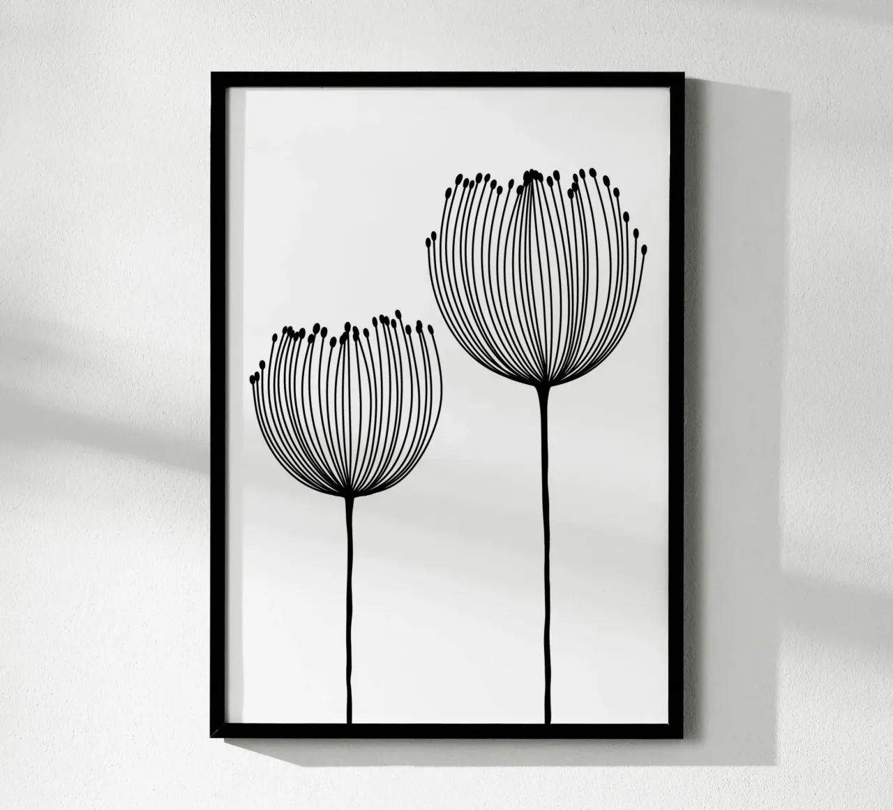 Zwei Wildblumen - Linienzeichnung Line Art poster da BAINAI