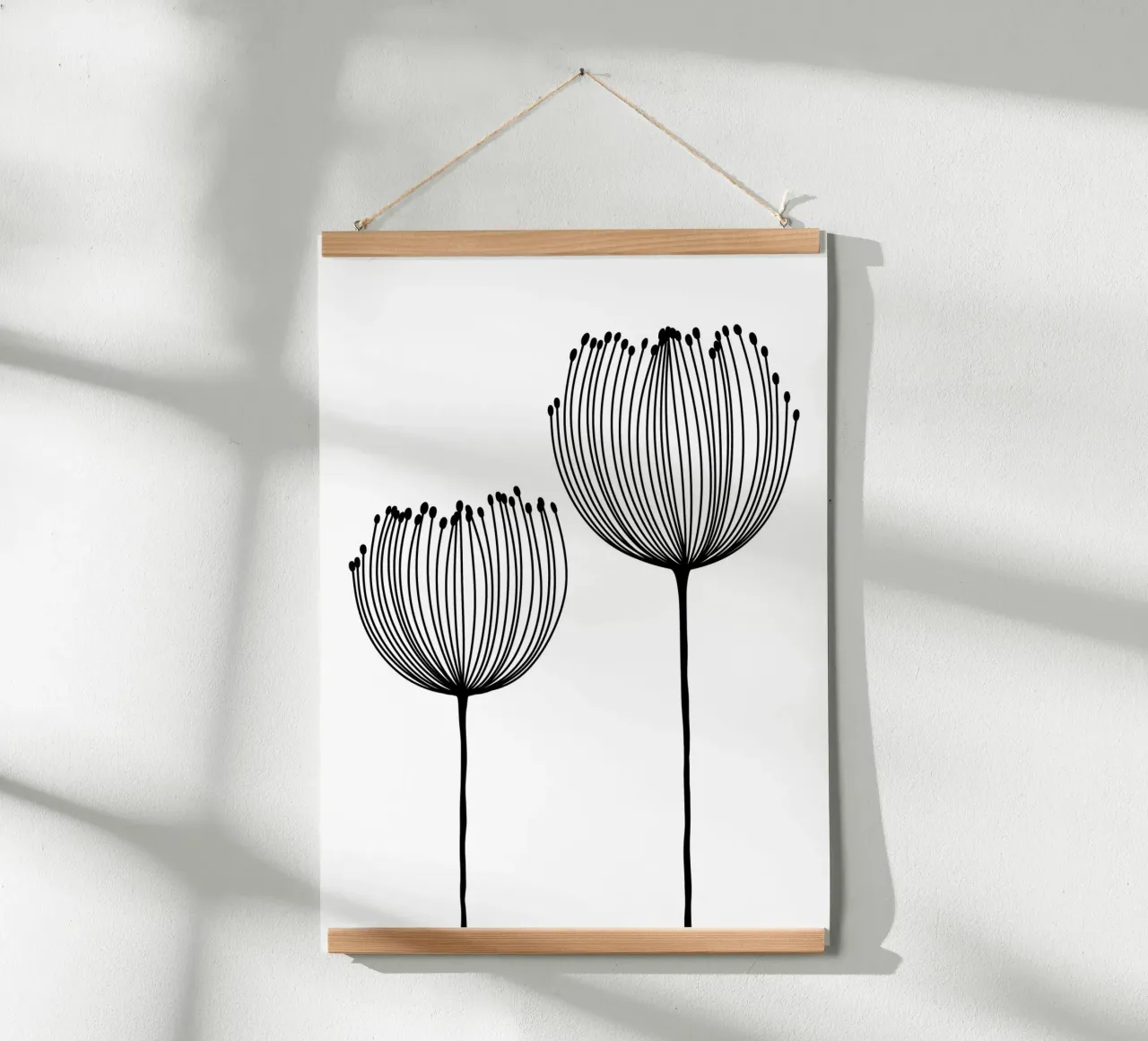 Zwei Wildblumen - Linienzeichnung Line Art poster da BAINAI
