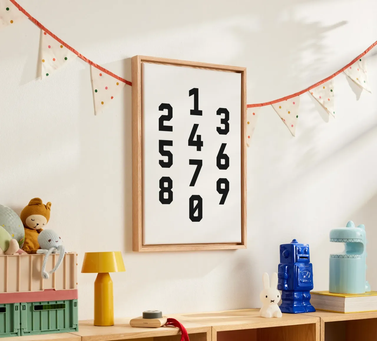 Typography Numbers #2 tela con Cornice a cassetta da kathrinmay