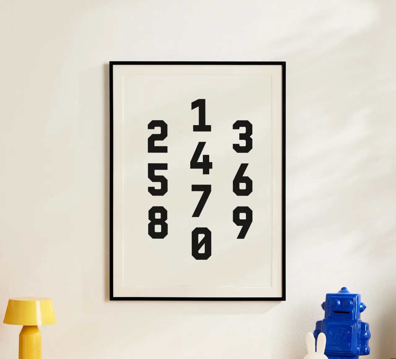 Typography Numbers #2 poster con telaio in alluminio da kathrinmay