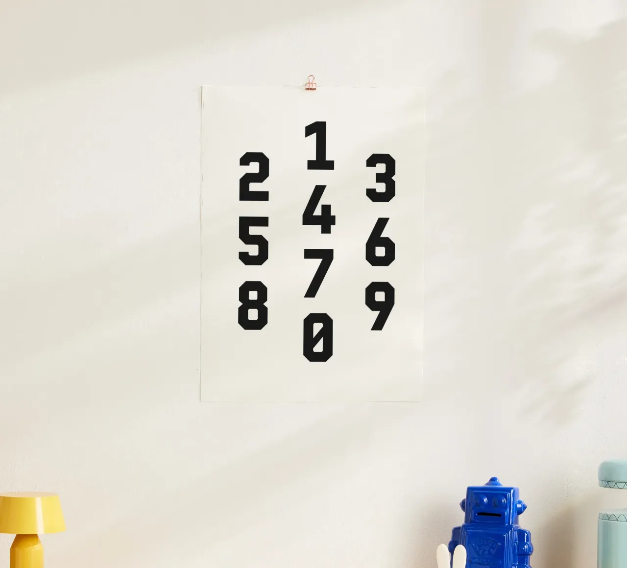 Typography Numbers #2 poster con telaio in alluminio da kathrinmay