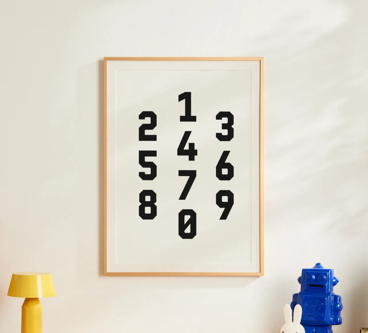 Typography Numbers #2 poster con telaio in alluminio da kathrinmay