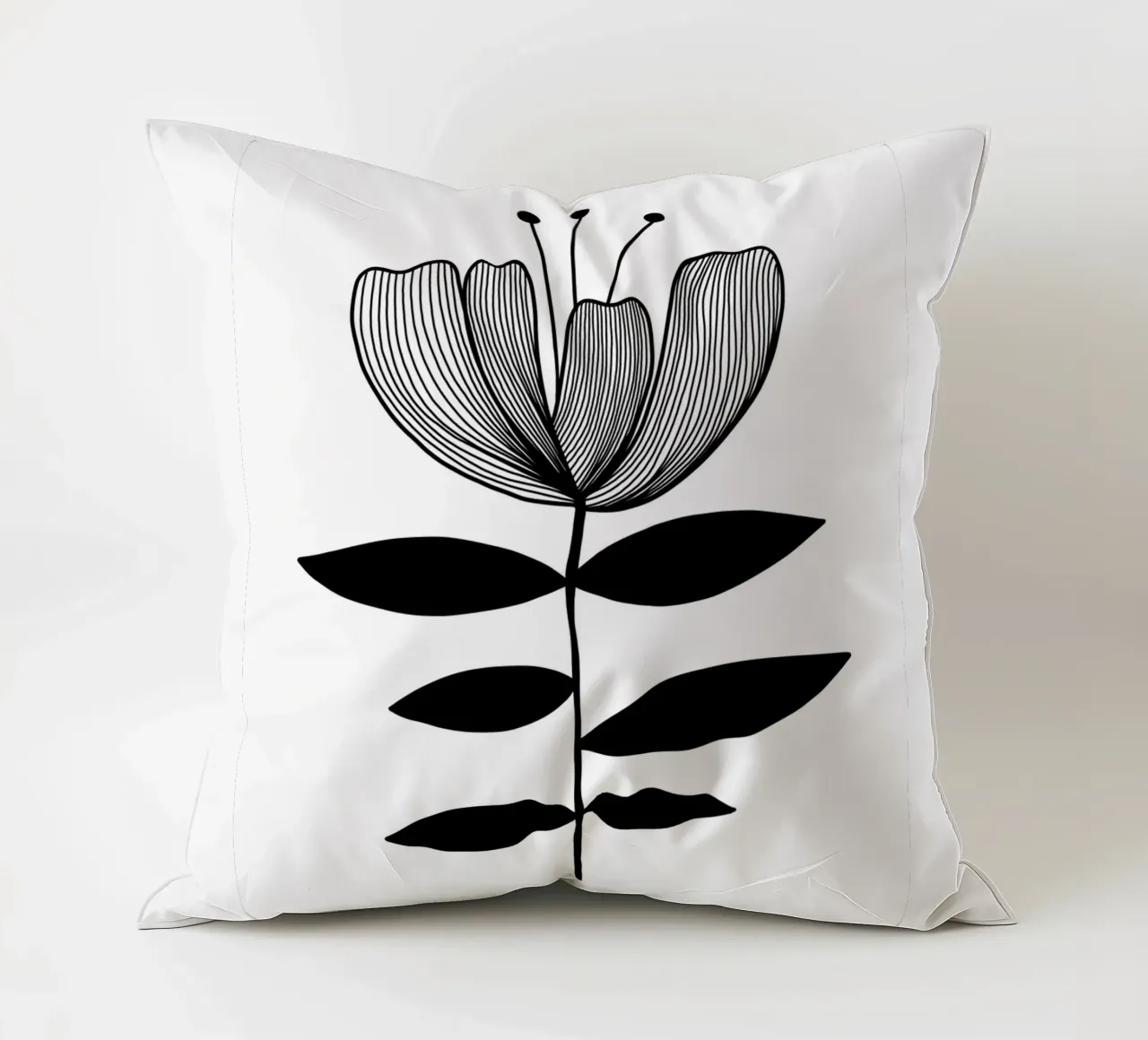 Wild Tulip - Mid Century Linienzeichnung cuscino da BAINAI