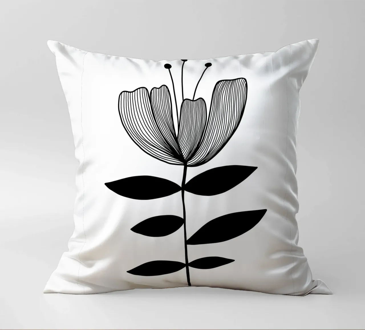 Wild Tulip - Mid Century Linienzeichnung cuscino da BAINAI