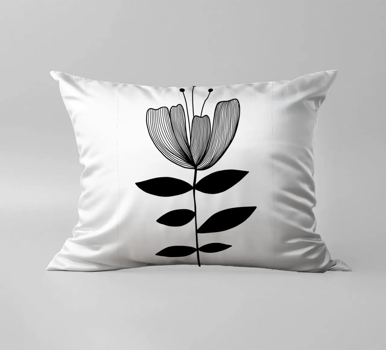 Wild Tulip - Mid Century Linienzeichnung cuscino da BAINAI
