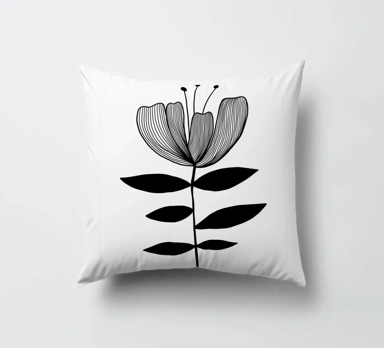 Wild Tulip - Mid Century Linienzeichnung cuscino da BAINAI