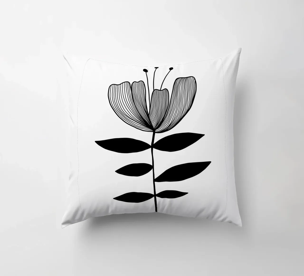 Wild Tulip - Mid Century Linienzeichnung cuscino da BAINAI