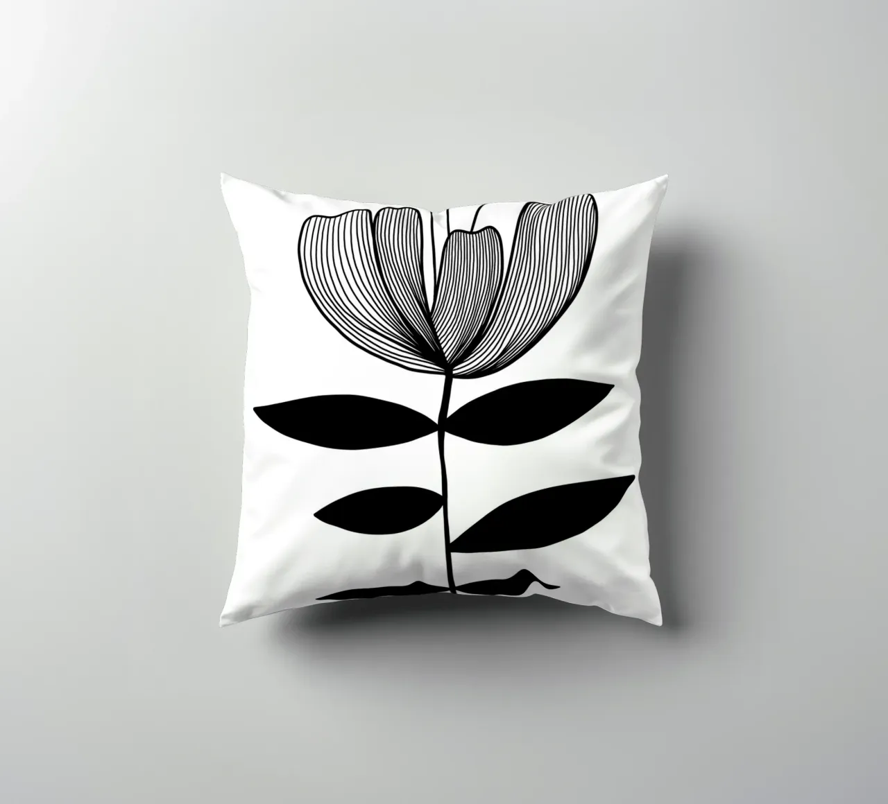 Wild Tulip - Mid Century Linienzeichnung cuscino da BAINAI