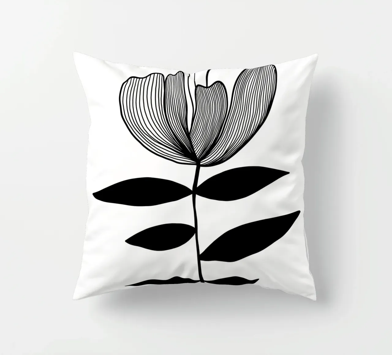 Wild Tulip - Mid Century Linienzeichnung cuscino da BAINAI