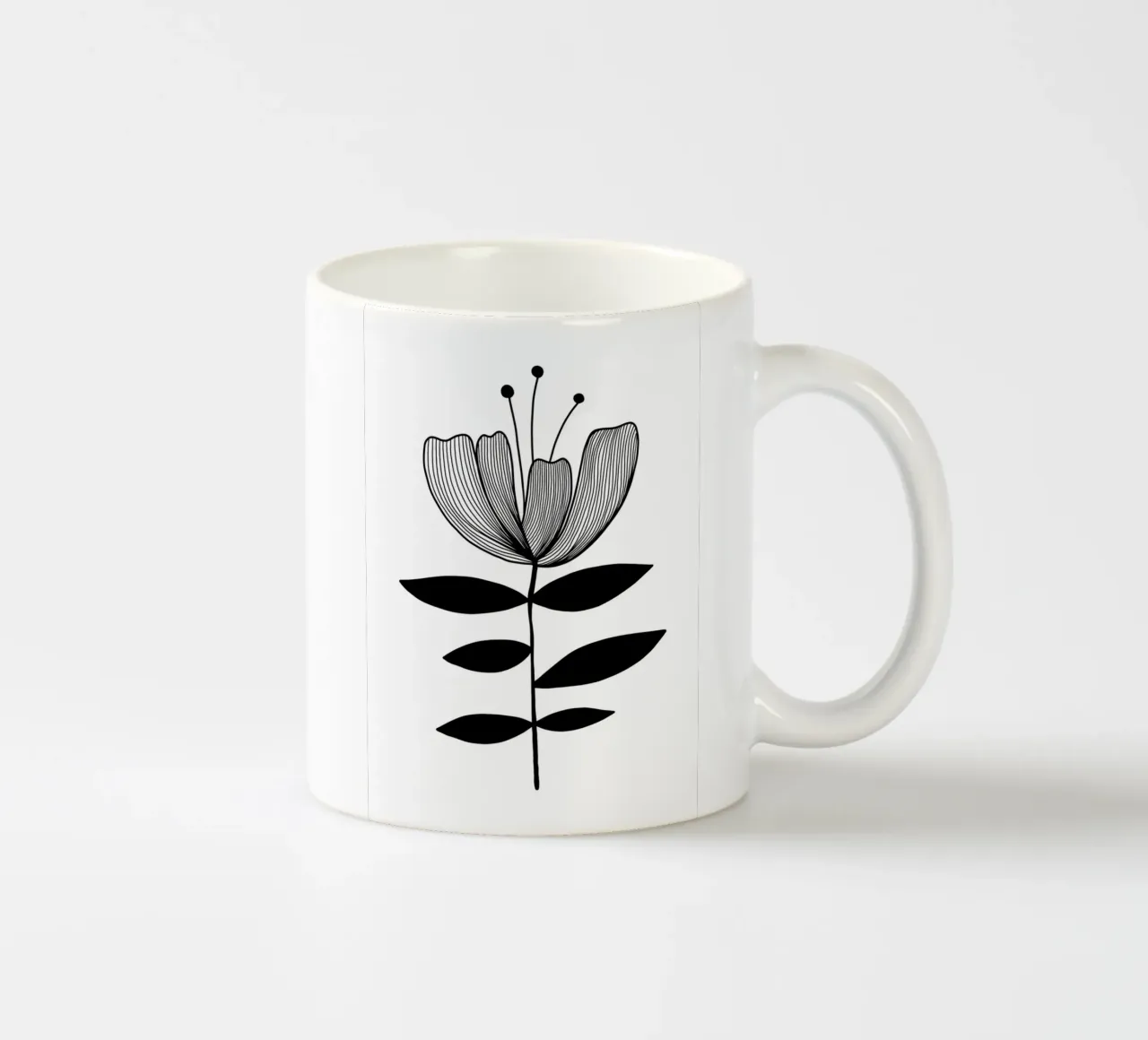 Wild Tulip - Mid Century Linienzeichnung tazza in ceramica da BAINAI