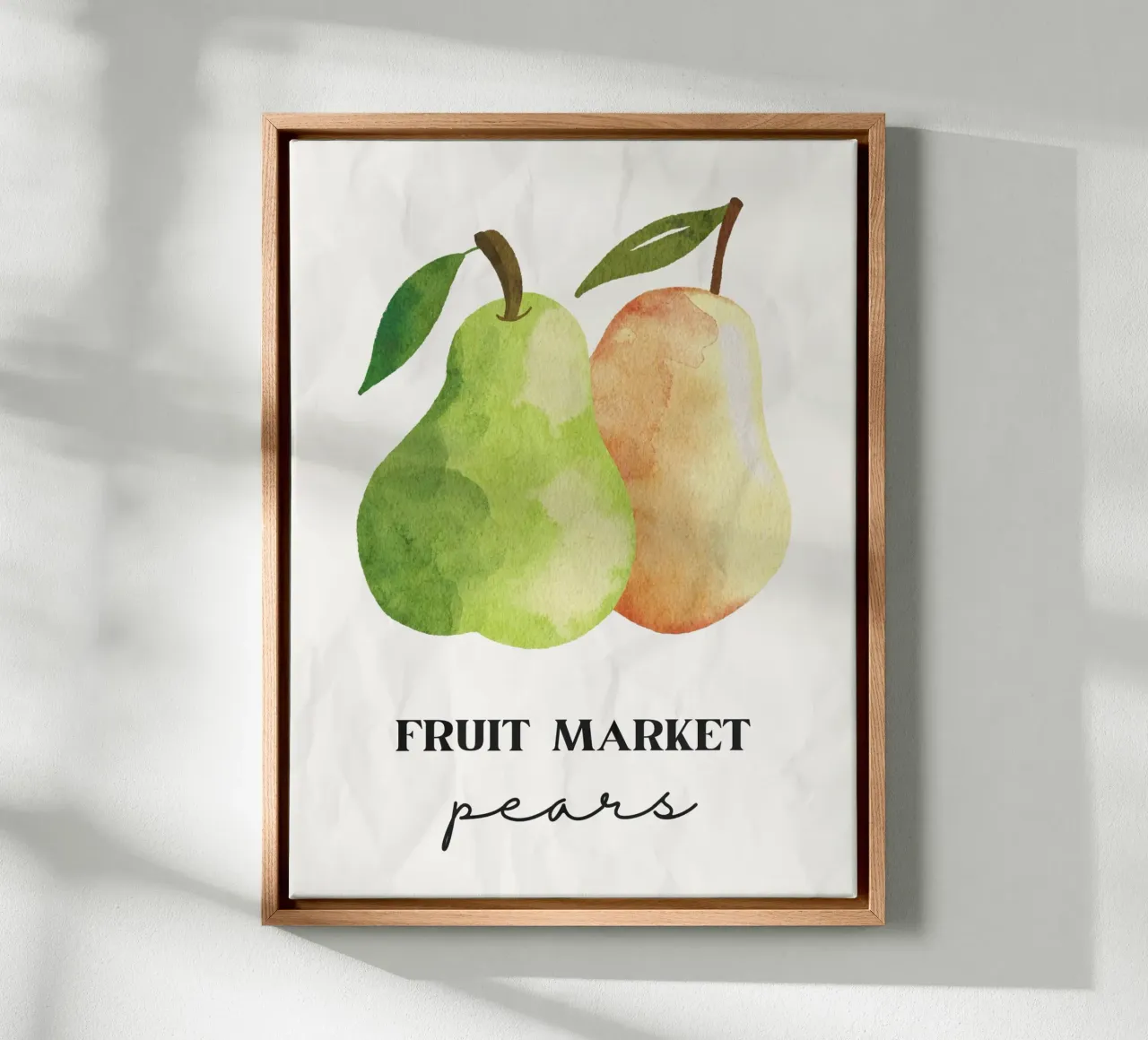 Pears canvas with Floater frame by PinkCandyWalls