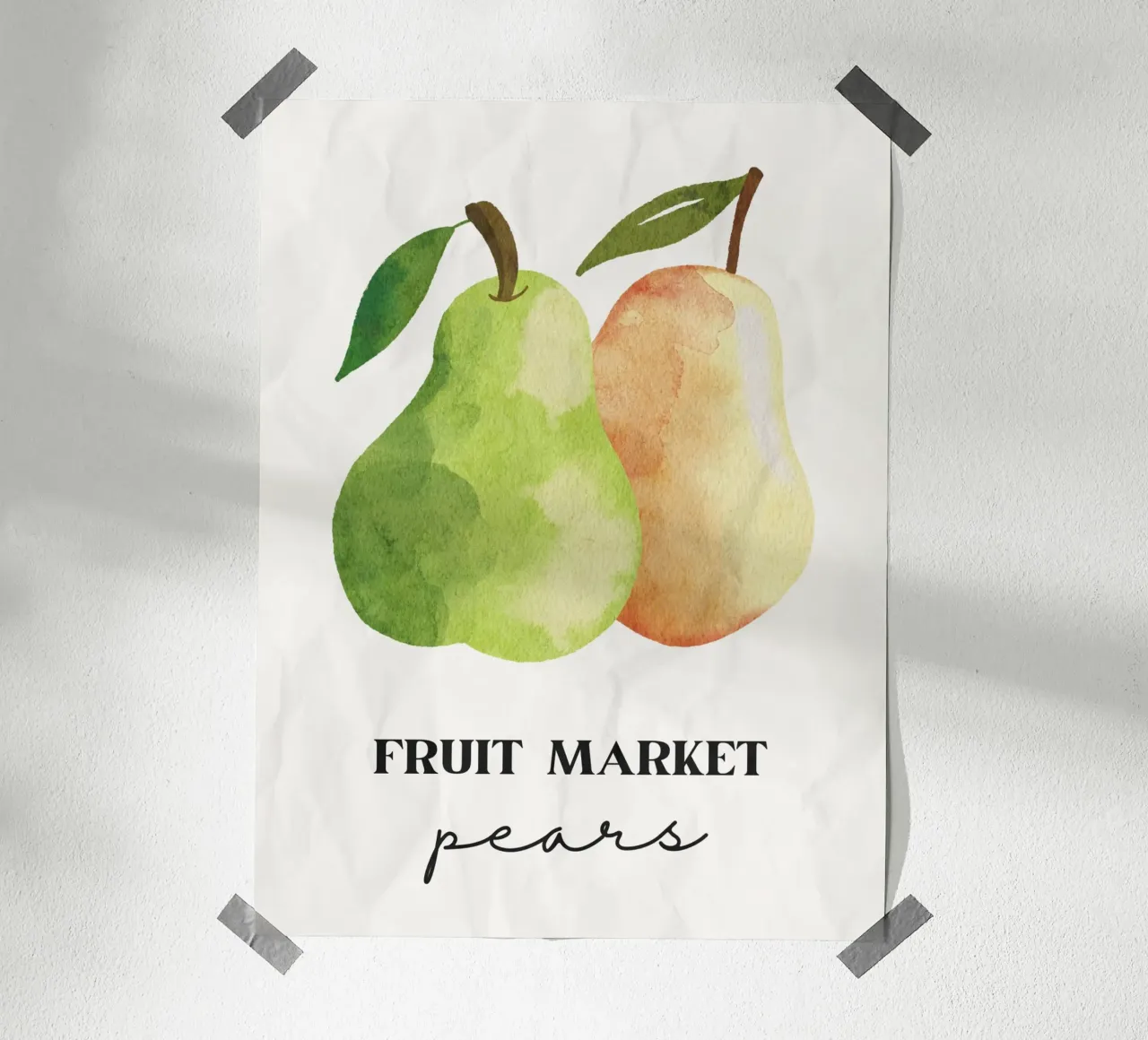 Pears poster con telaio in plastica da PinkCandyWalls