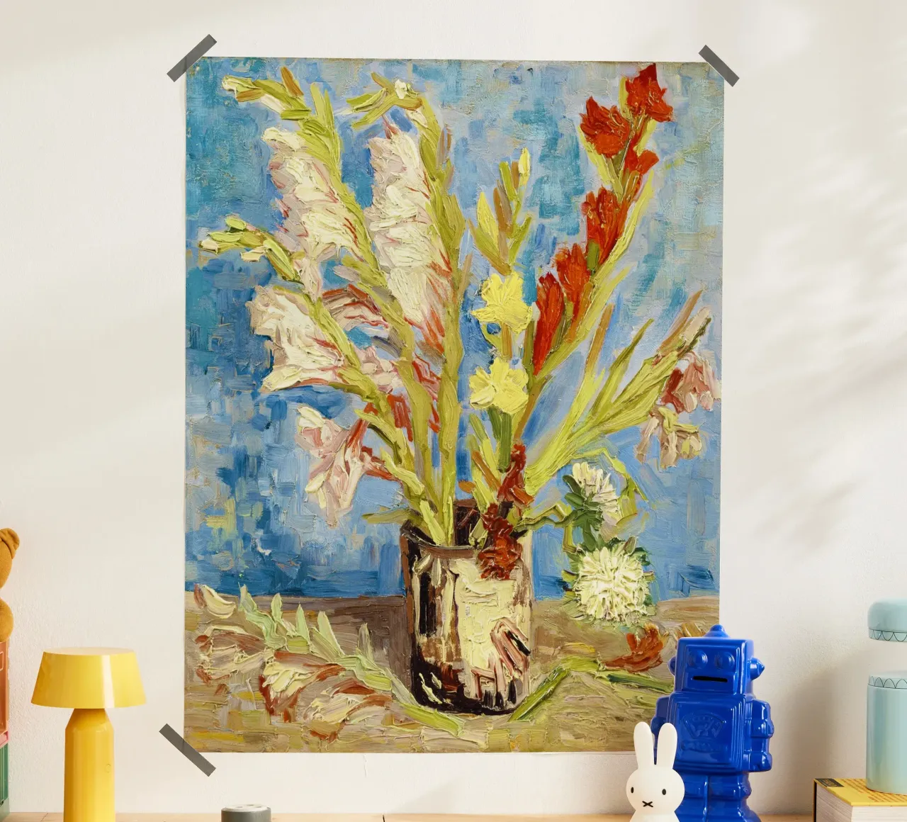 Vaso con gladioli e astri cinesi Vincent van Gogh poster da Van Gogh Prints