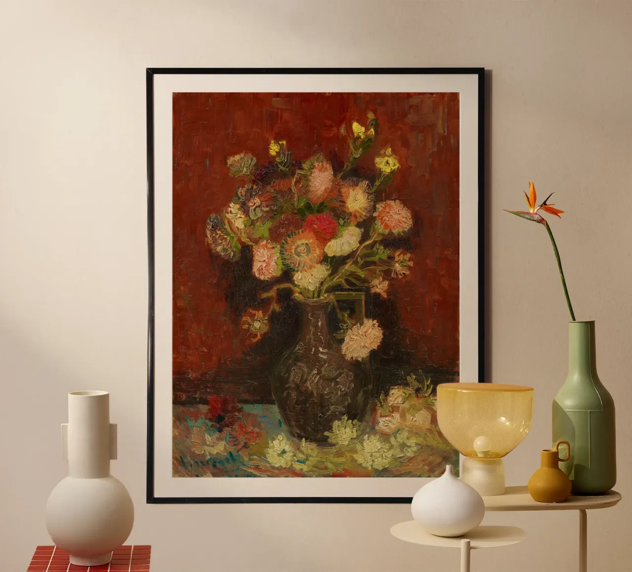 Vaso con astri e gladioli cinesi - Vincent van Gogh poster da Van Gogh Prints