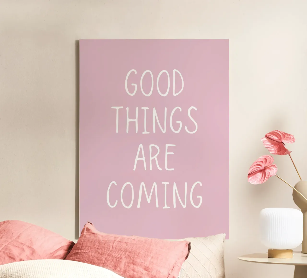 Good things are coming canvas with Floater frame by PinkCandyWalls