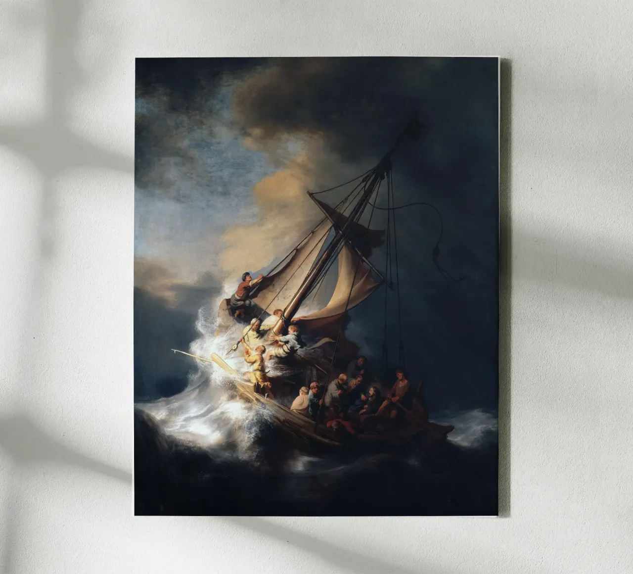 Rembrandt - Christ in the Storm on the Lake of Galilee lienzo con Marco flotante de apoloprints