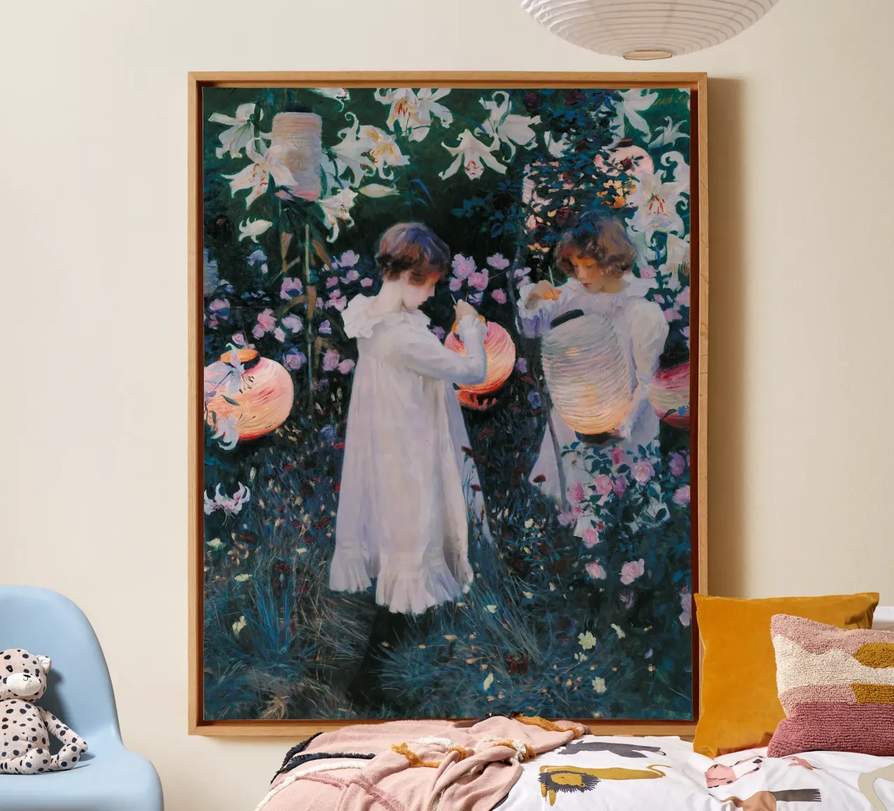 Carnation, Lily, Lily, Rose – John Singer Sargent canvas with Floater frame by Classic Art Prints