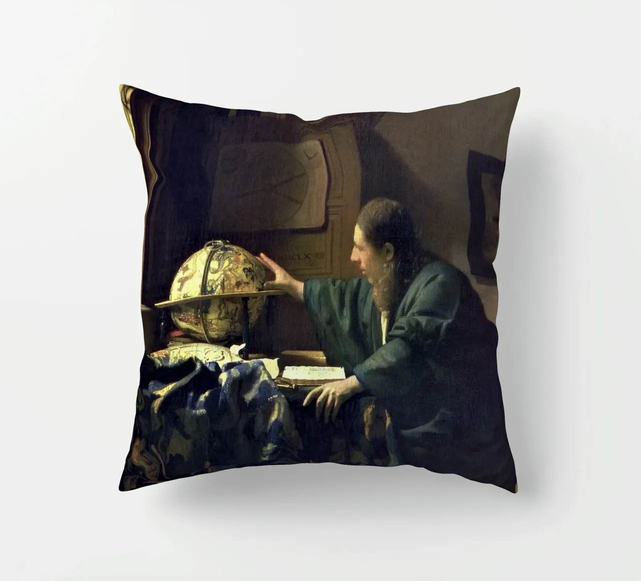 L'astronomo - Johannes Vermeer (1668 circa) cuscino da Classic Art Prints
