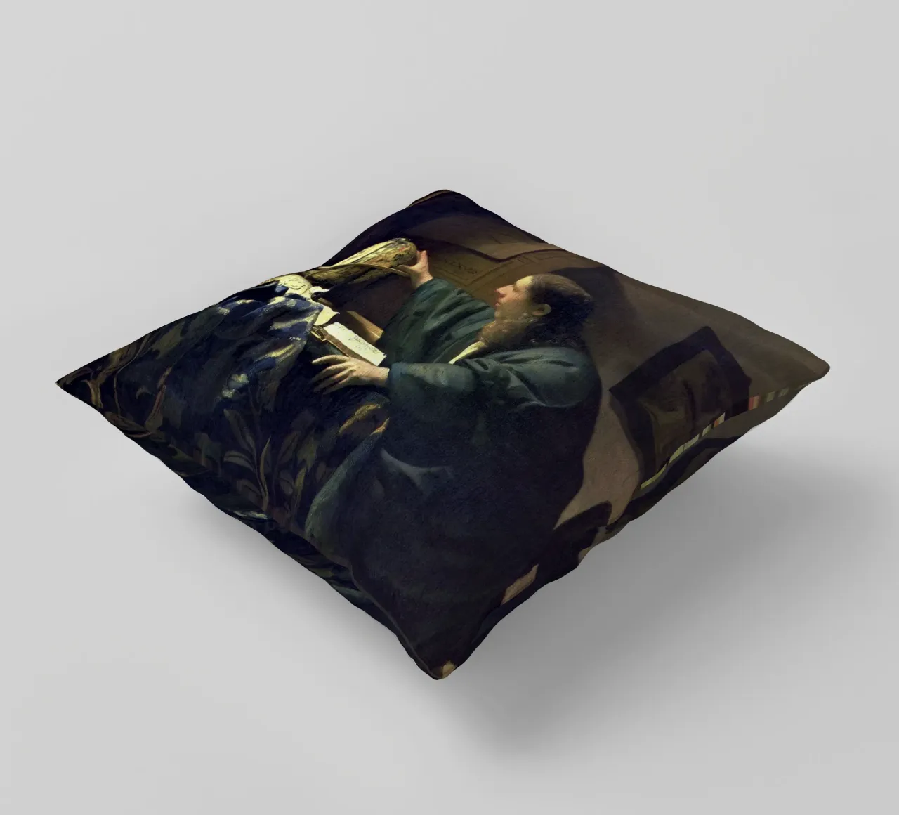 L'astronomo - Johannes Vermeer (1668 circa) cuscino da Classic Art Prints