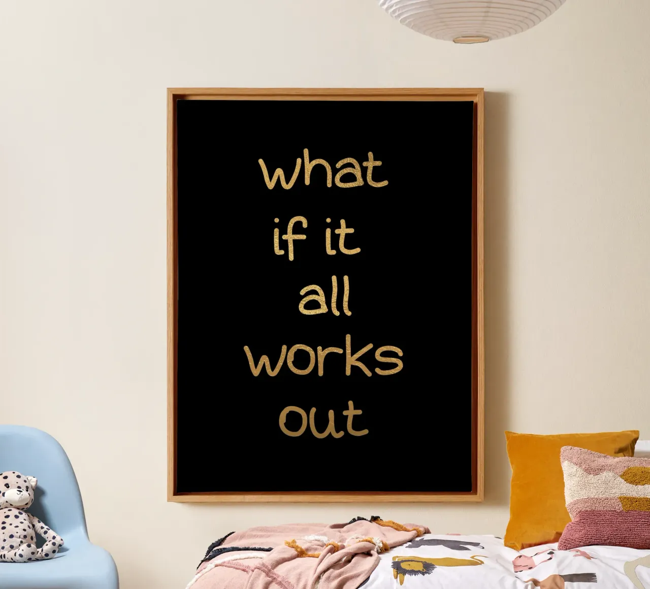 What if it all works out canvas met Baklijst van PinkCandyWalls