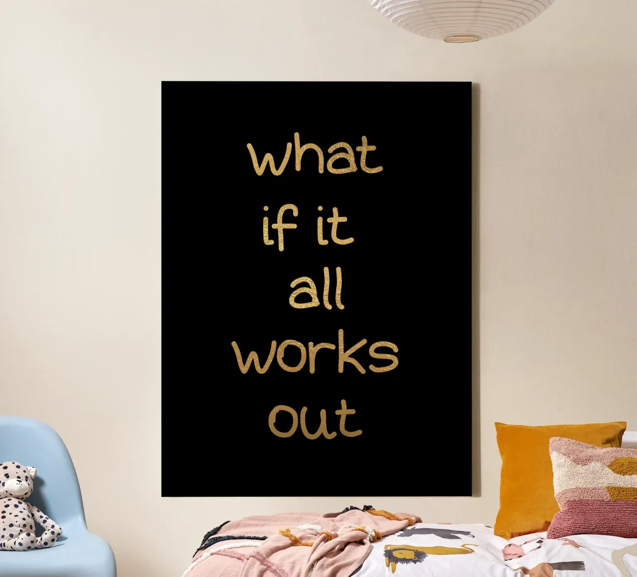 What if it all works out canvas met Baklijst van PinkCandyWalls