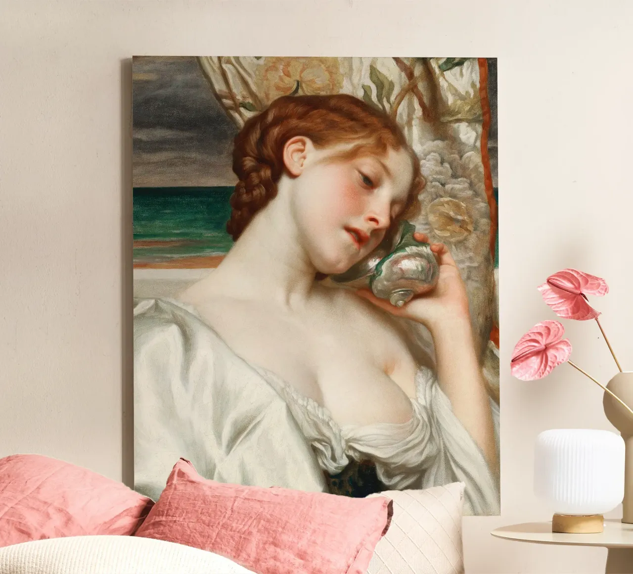Zeegezichten - Frederic Leighton canvas met Baklijst van Classic Art Prints