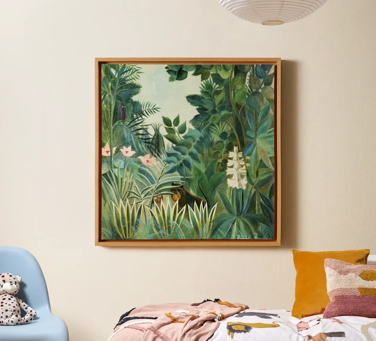 The Equatorial Jungle - Henri Rousseau (1909 canvas with Floater frame by Classic Art Prints