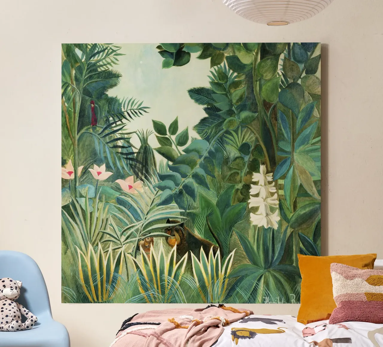 The Equatorial Jungle - Henri Rousseau (1909 canvas with Floater frame by Classic Art Prints