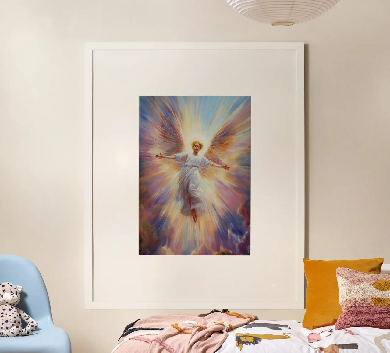 Angelo radioso di luce - Pittura a olio spirituale poster da vintagepod