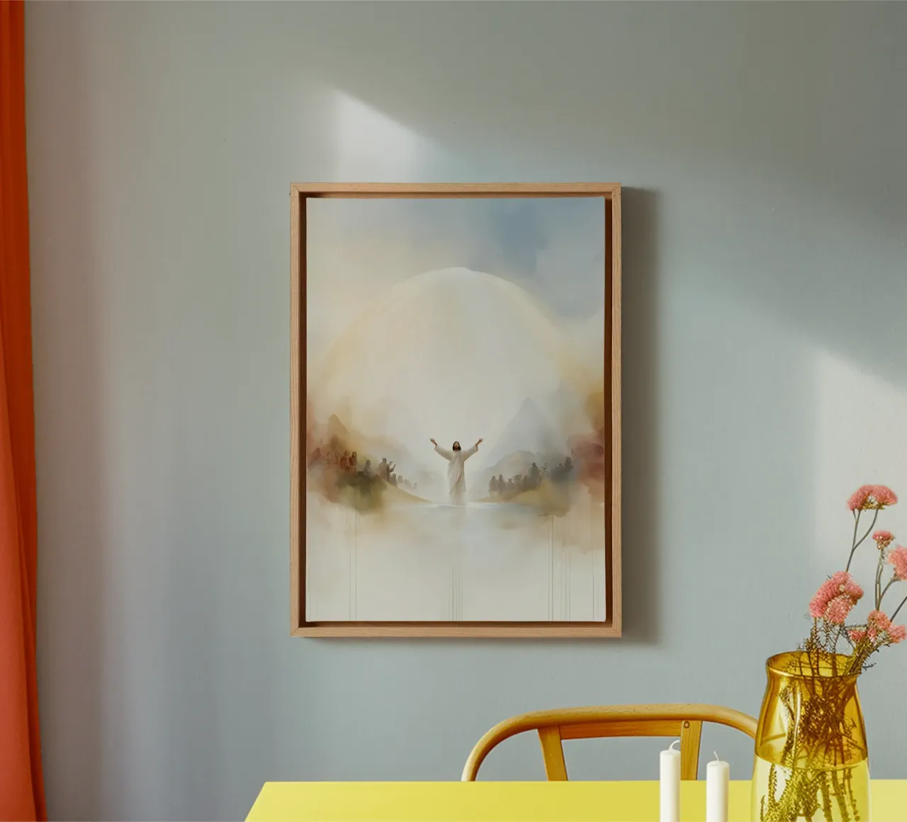 The Baptism of Christ - Heavenly Art canvas with Floater frame by vintagepod