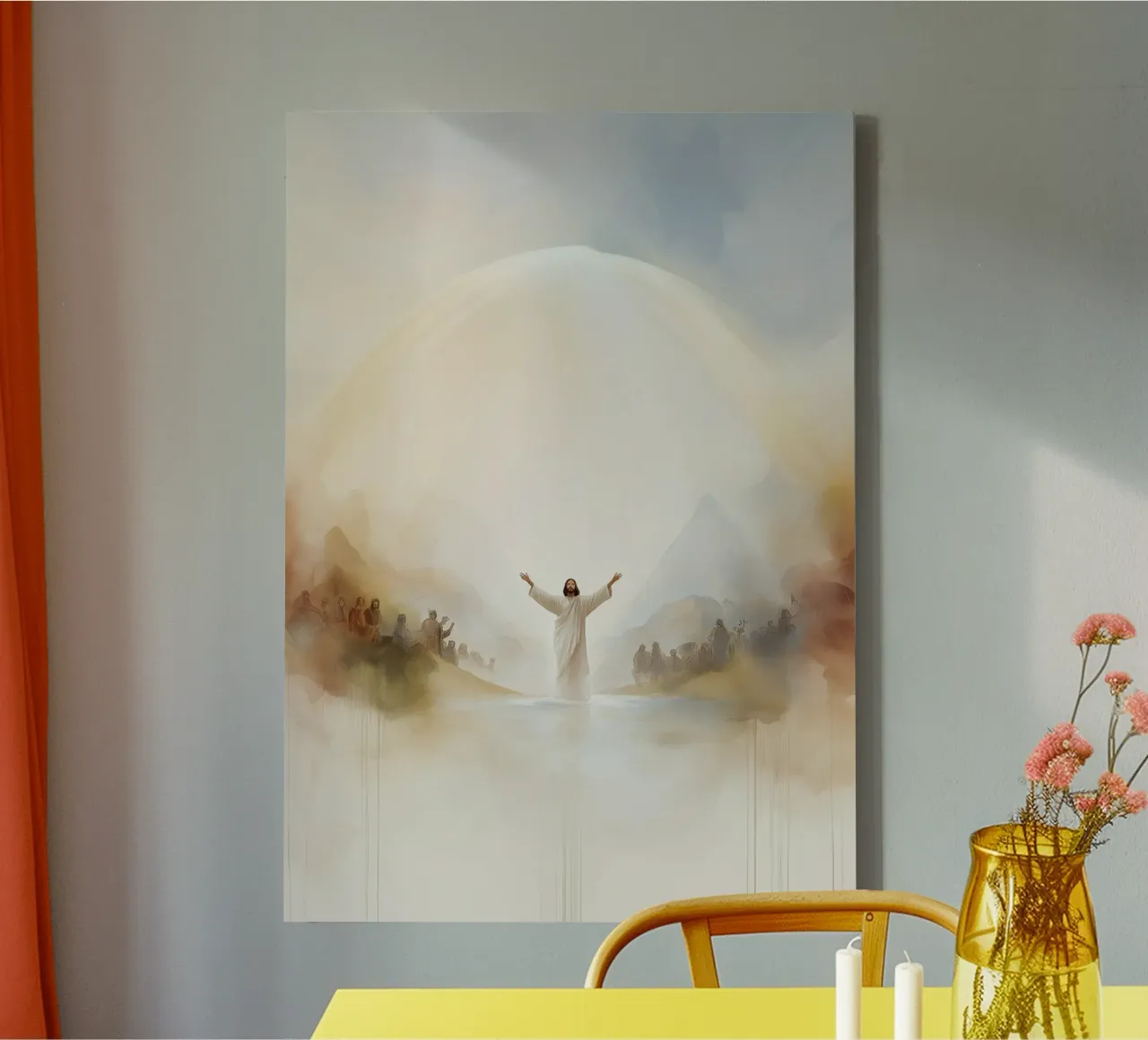 The Baptism of Christ - Heavenly Art canvas with Floater frame by vintagepod