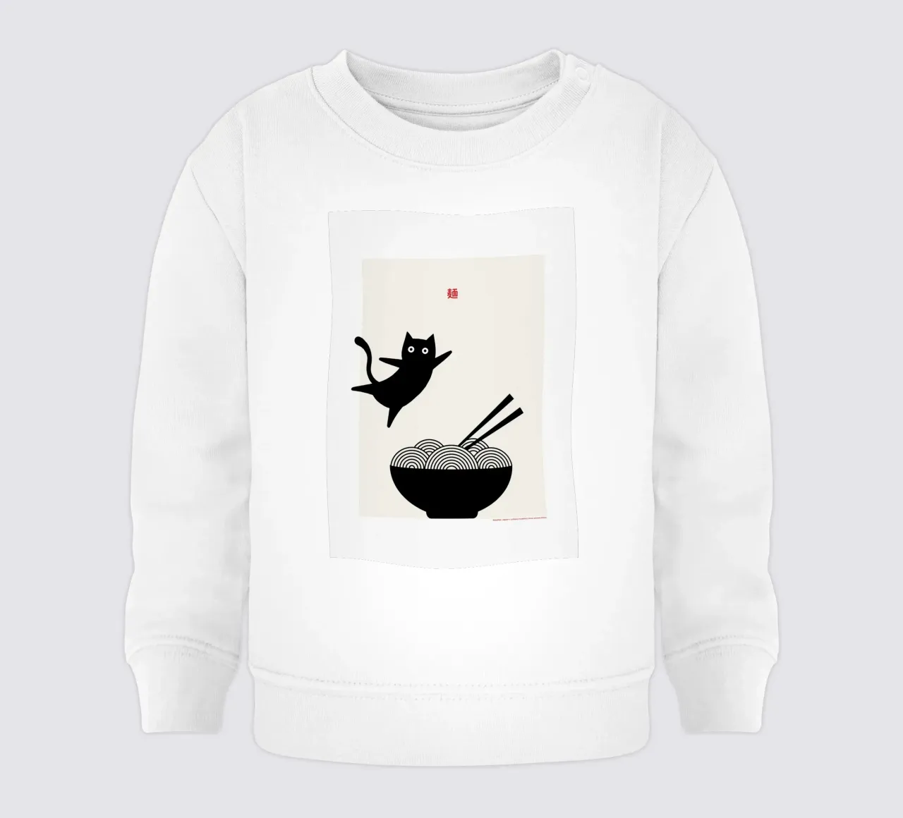 Gatto e tagliatelle felpa neonato da PurePeachStudio