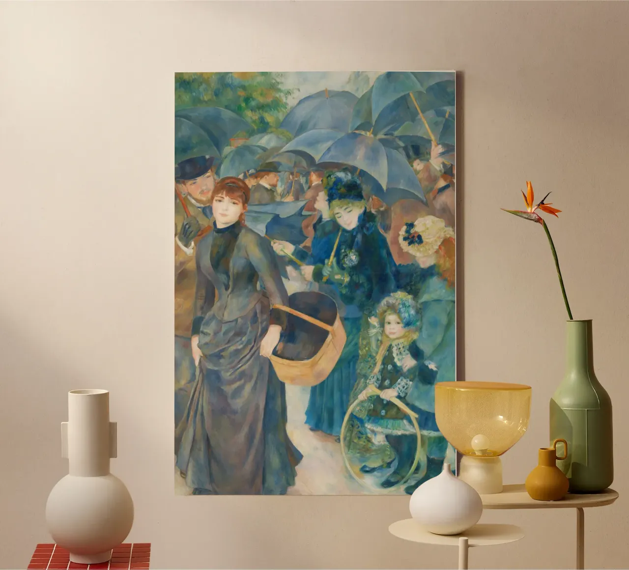The Umbrellas - Pierre-Auguste Renoir canvas with Floater frame by Classic Art Prints