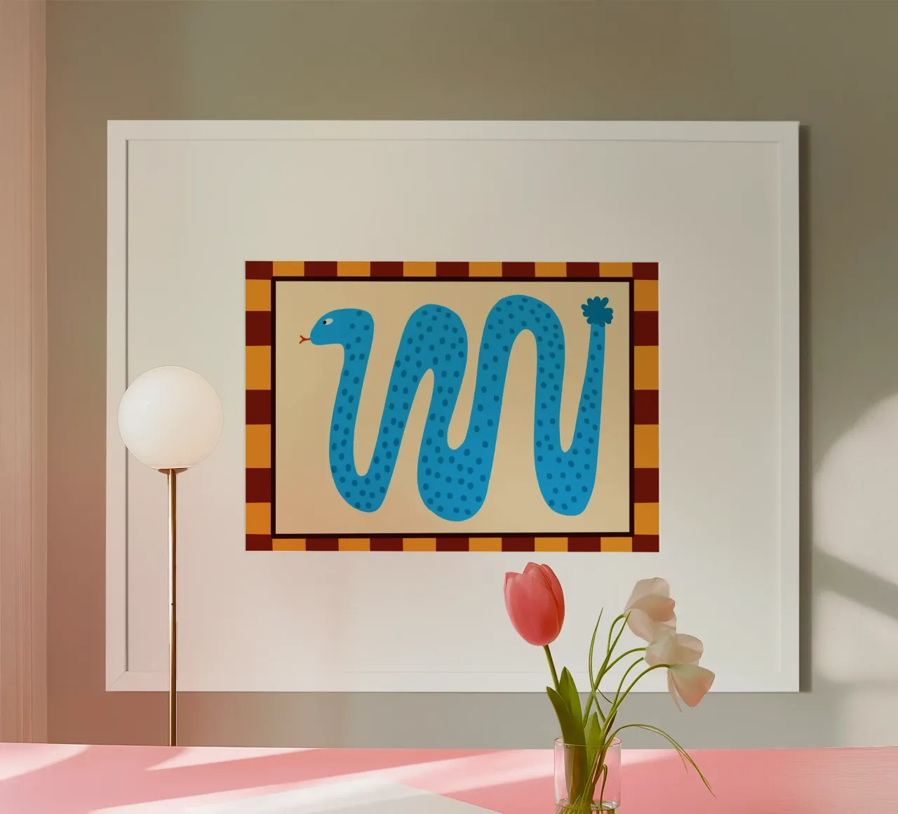 Poster con motivo astratto del serpente blu poster da vintagepod