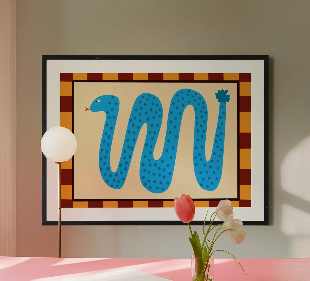 Poster con motivo astratto del serpente blu poster da vintagepod
