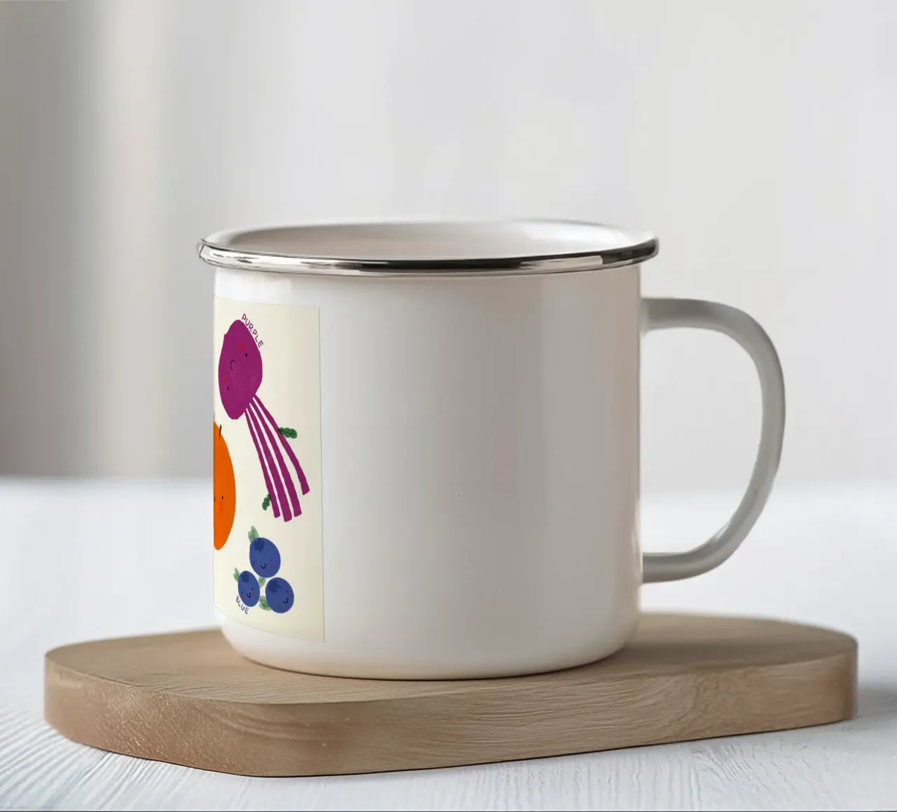 Poster didattico su frutta e verdura tazza in smalto da vintagepod