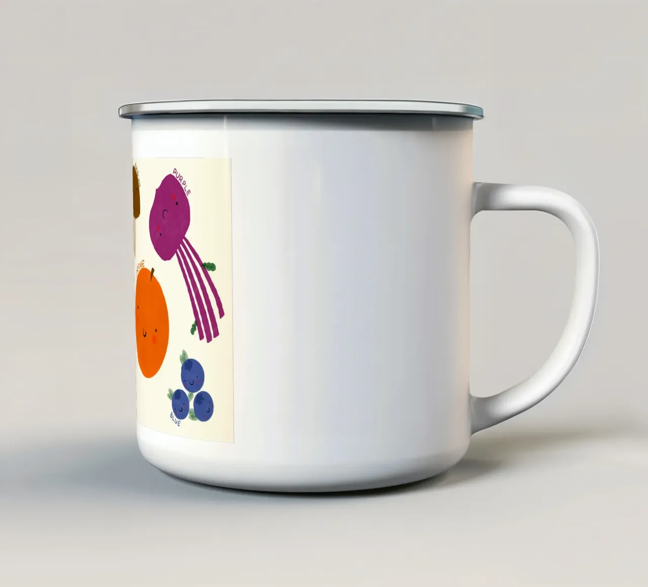 Poster didattico su frutta e verdura tazza in smalto da vintagepod