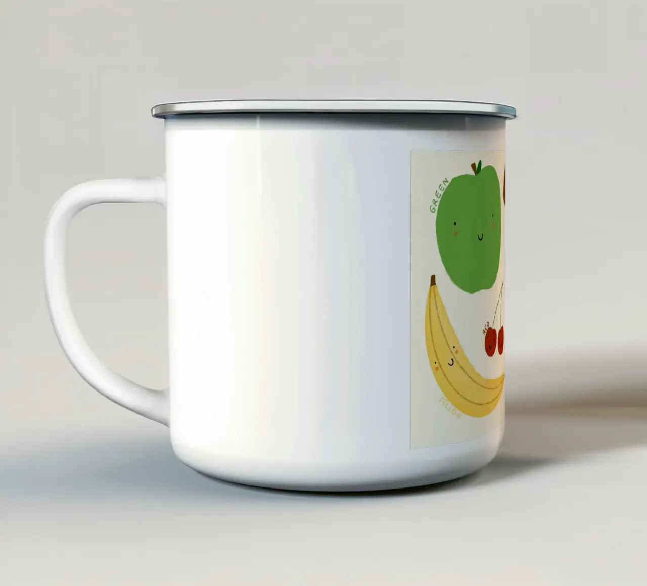 Poster didattico su frutta e verdura tazza in smalto da vintagepod