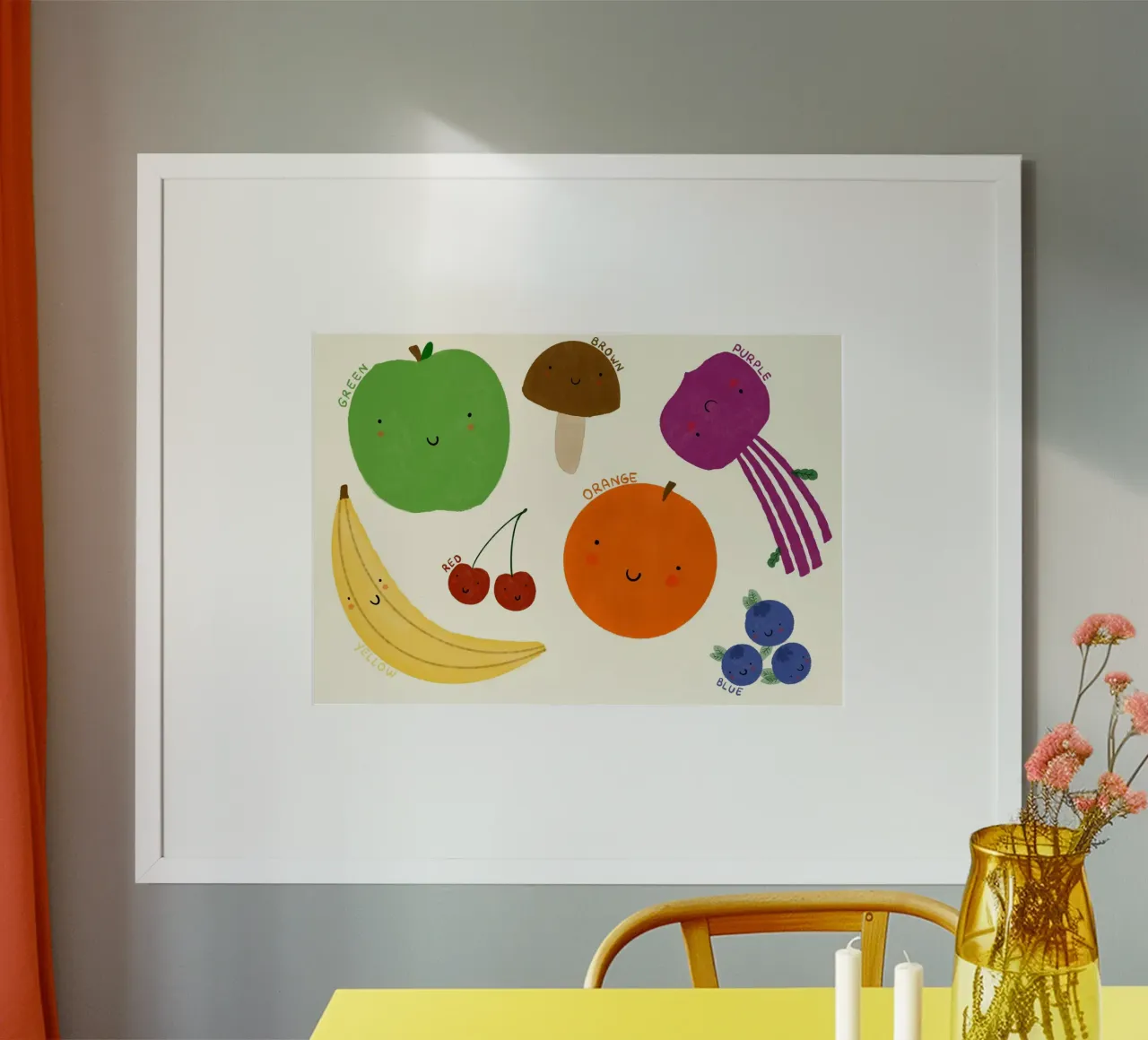 Poster didattico su frutta e verdura poster con telaio in plastica da vintagepod