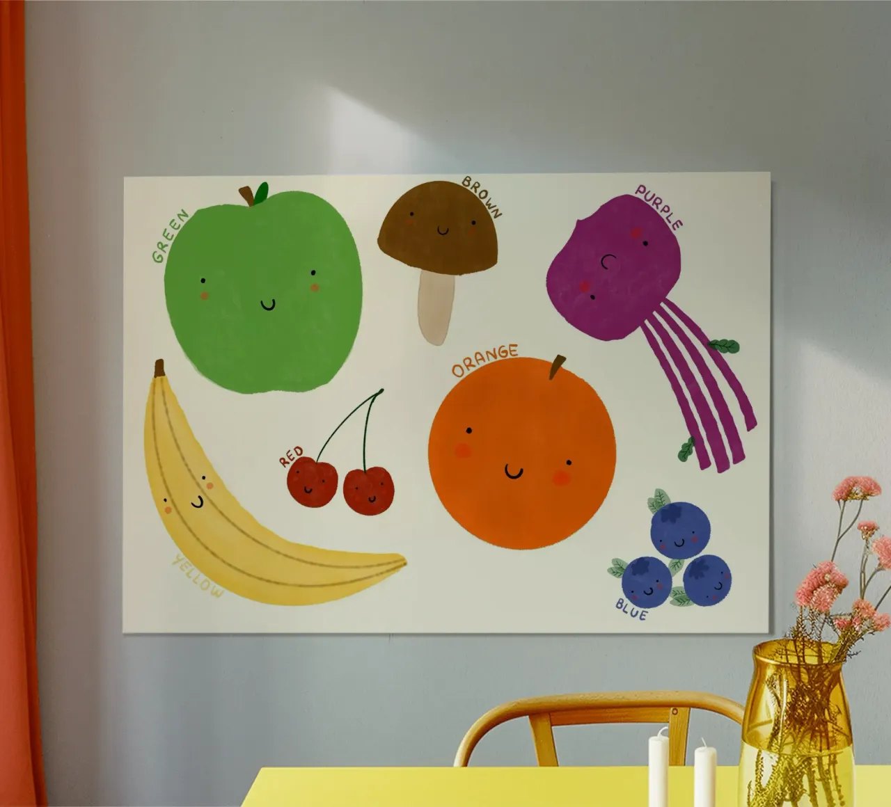 Poster didattico su frutta e verdura poster con telaio in plastica da vintagepod