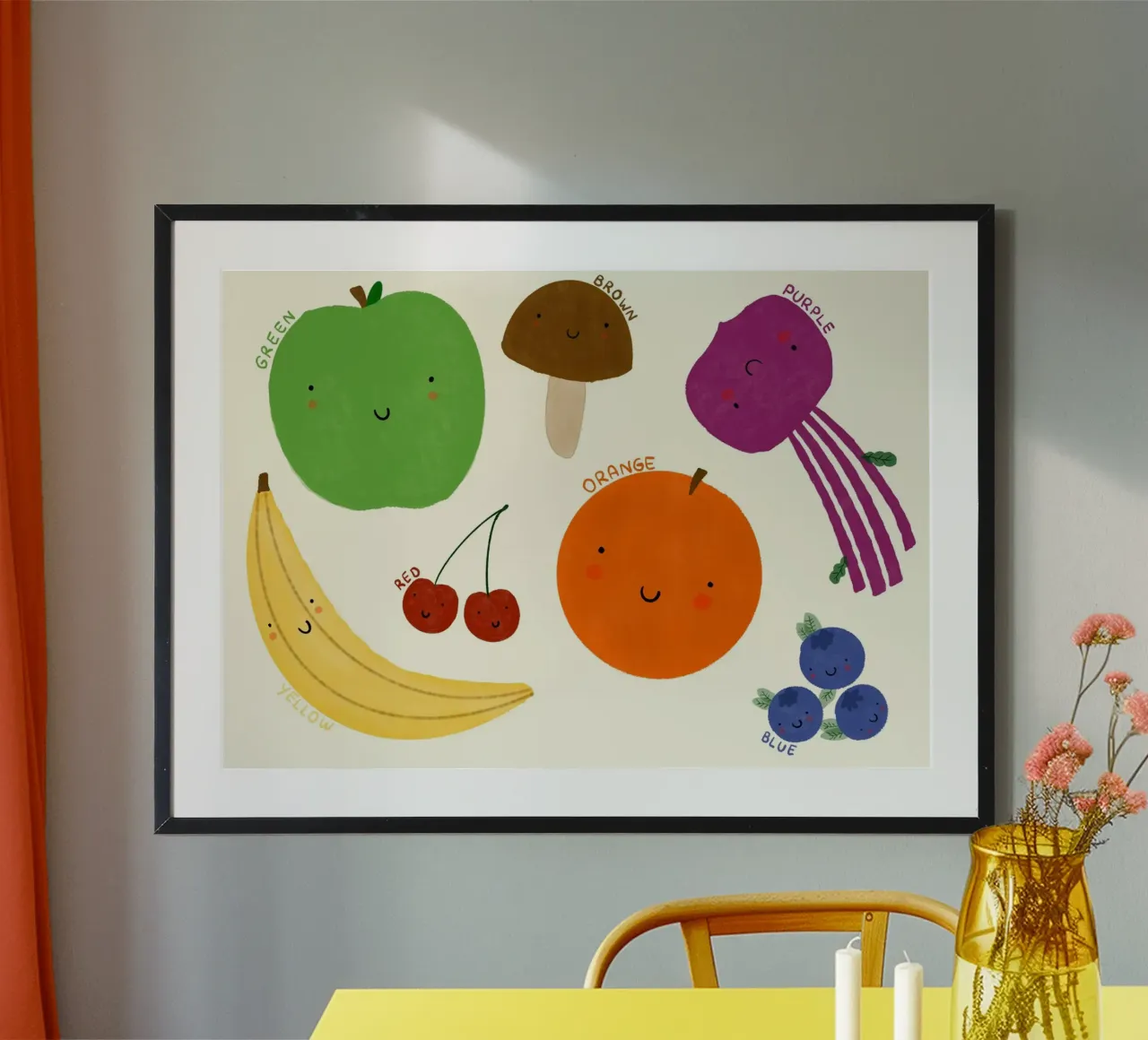 Poster didattico su frutta e verdura poster con telaio in plastica da vintagepod