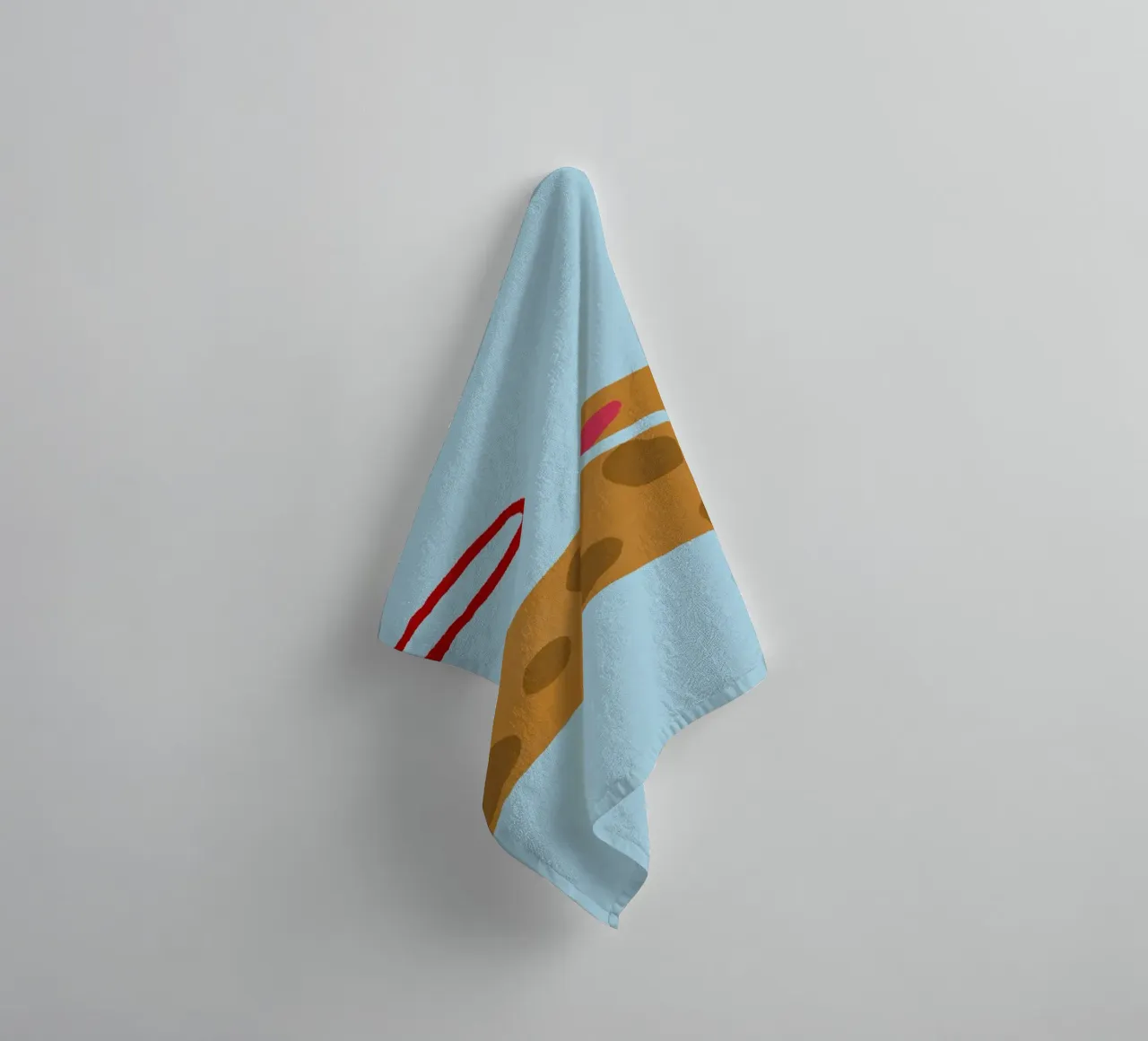 Chien mignon attrapant un frisbee Art minimaliste serviette de bain de vintagepod