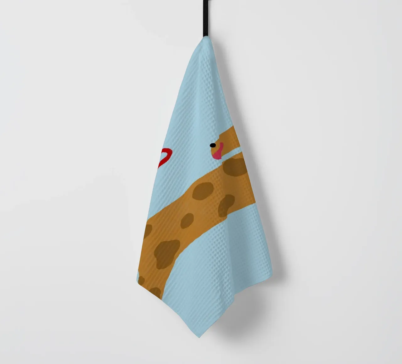 Chien mignon attrapant un frisbee Art minimaliste torchon de vintagepod