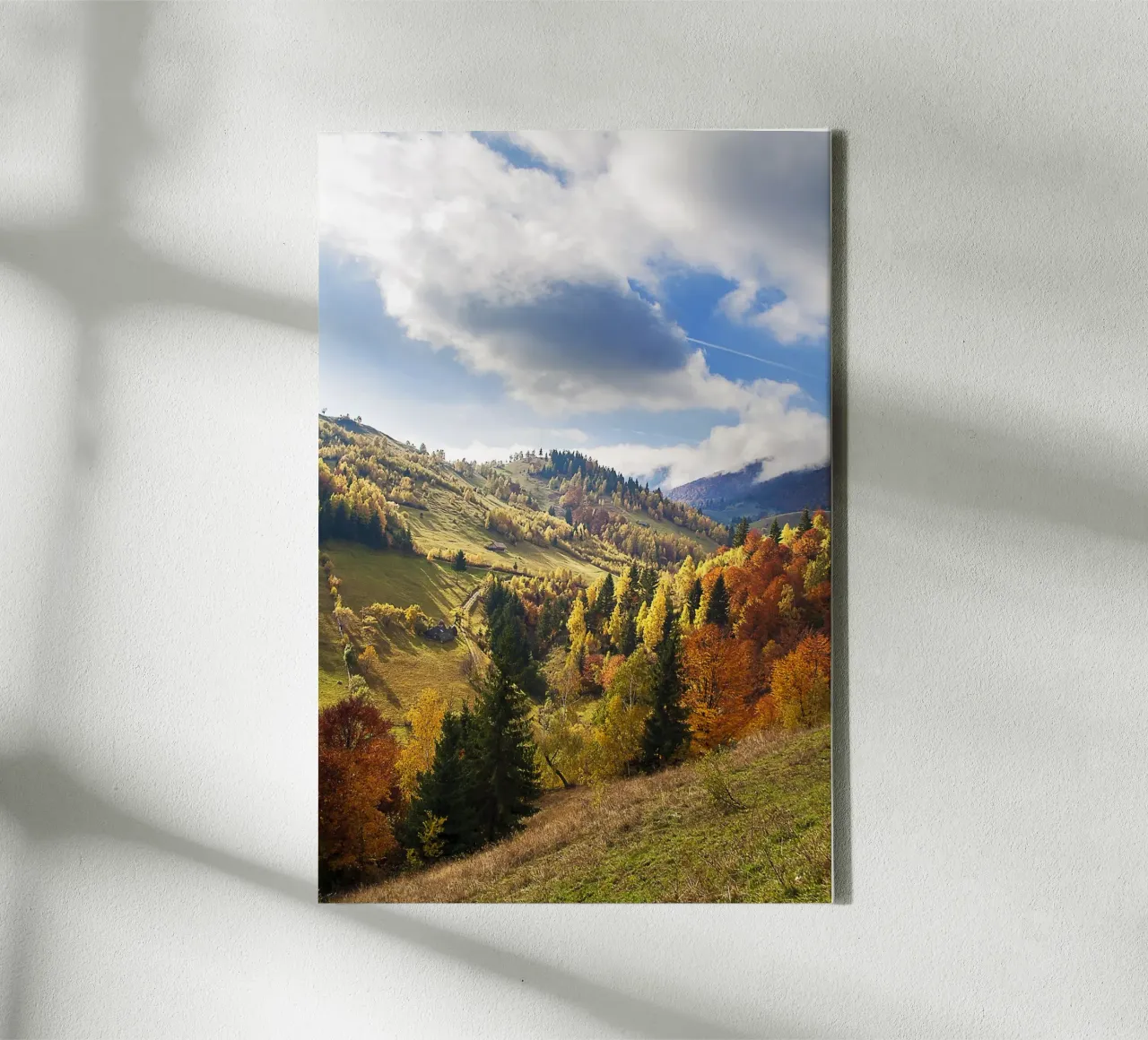 Fall Into Colors: Autumn Valley Landscape - Nature Print canvas with Floater frame by jay