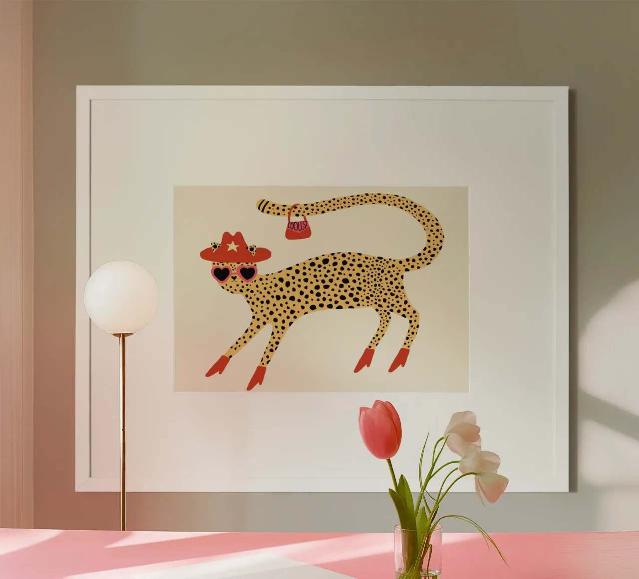 Cooler Leopard mit Cowboyhut Mode Kunst Poster von vintagepod